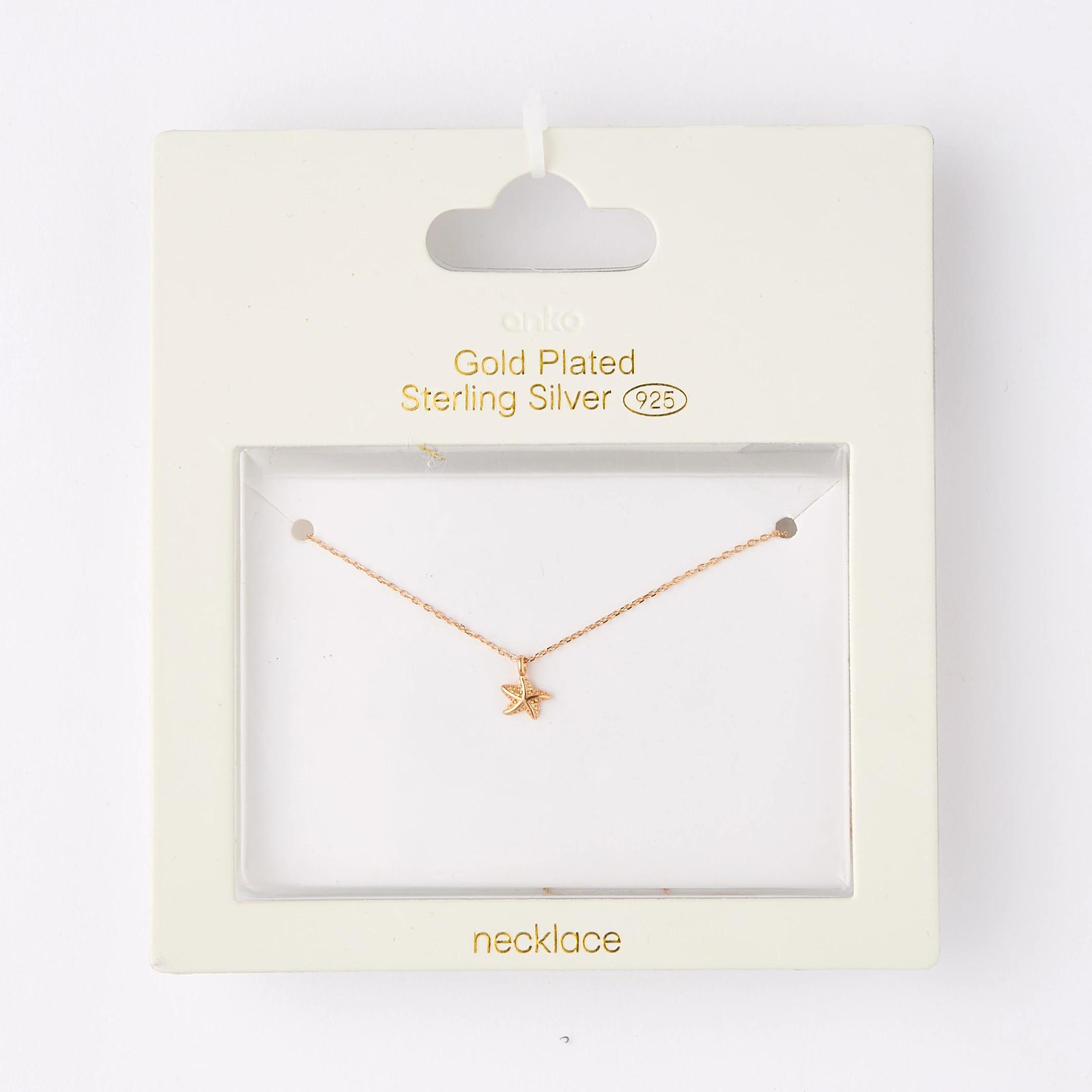 4 Gold Plated Sterling Silver 925 Starfish Necklace Gold, 4 of 4