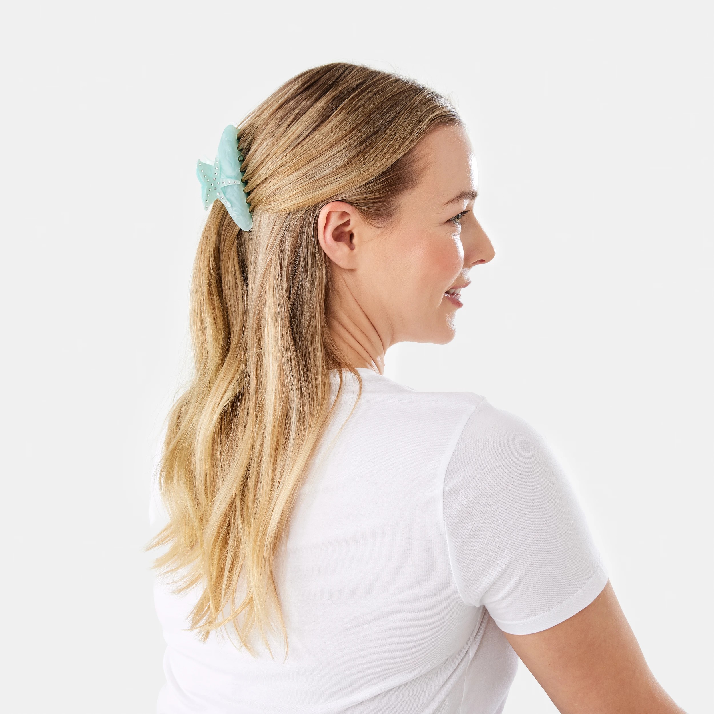 3 Blue Novelty Starfish Claw Hair Clip, 3 of 4