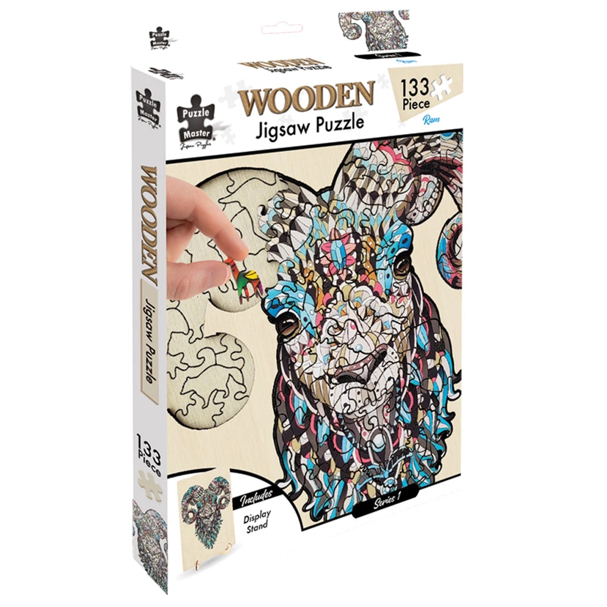 1 Puzzle Master 133 Piece Wooden Jigsaw Puzzle, Ram, 1 of 7