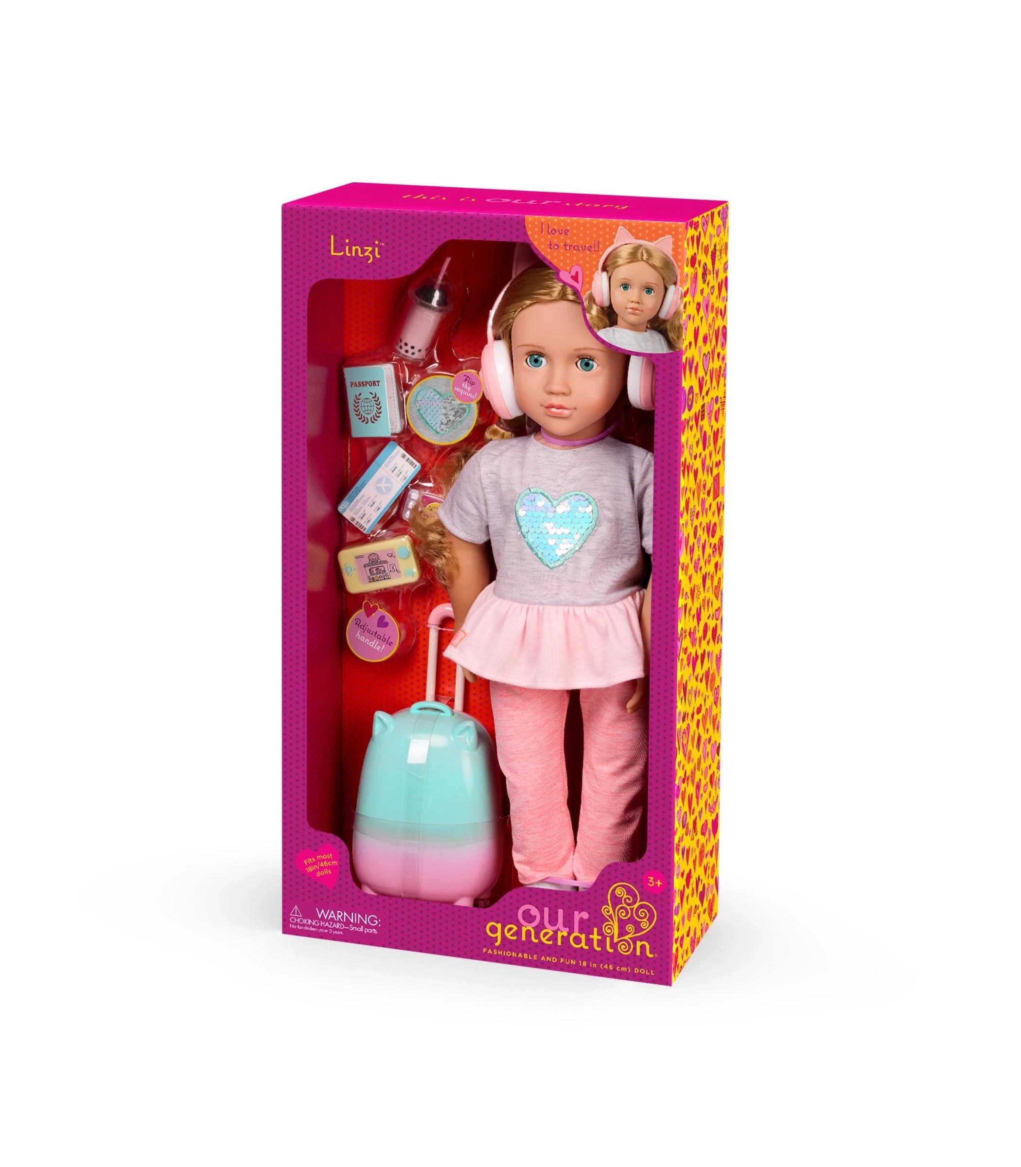 1 Our Generation 18in Doll Linzi & Travel Accessories - Multi, 1 of 4