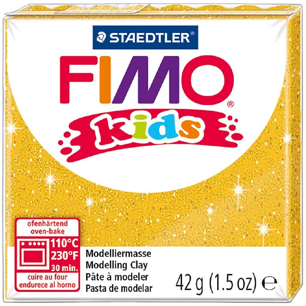 1 Staedtler FIMO Modelling Clay 42g Glitter Gold, 1 of 2