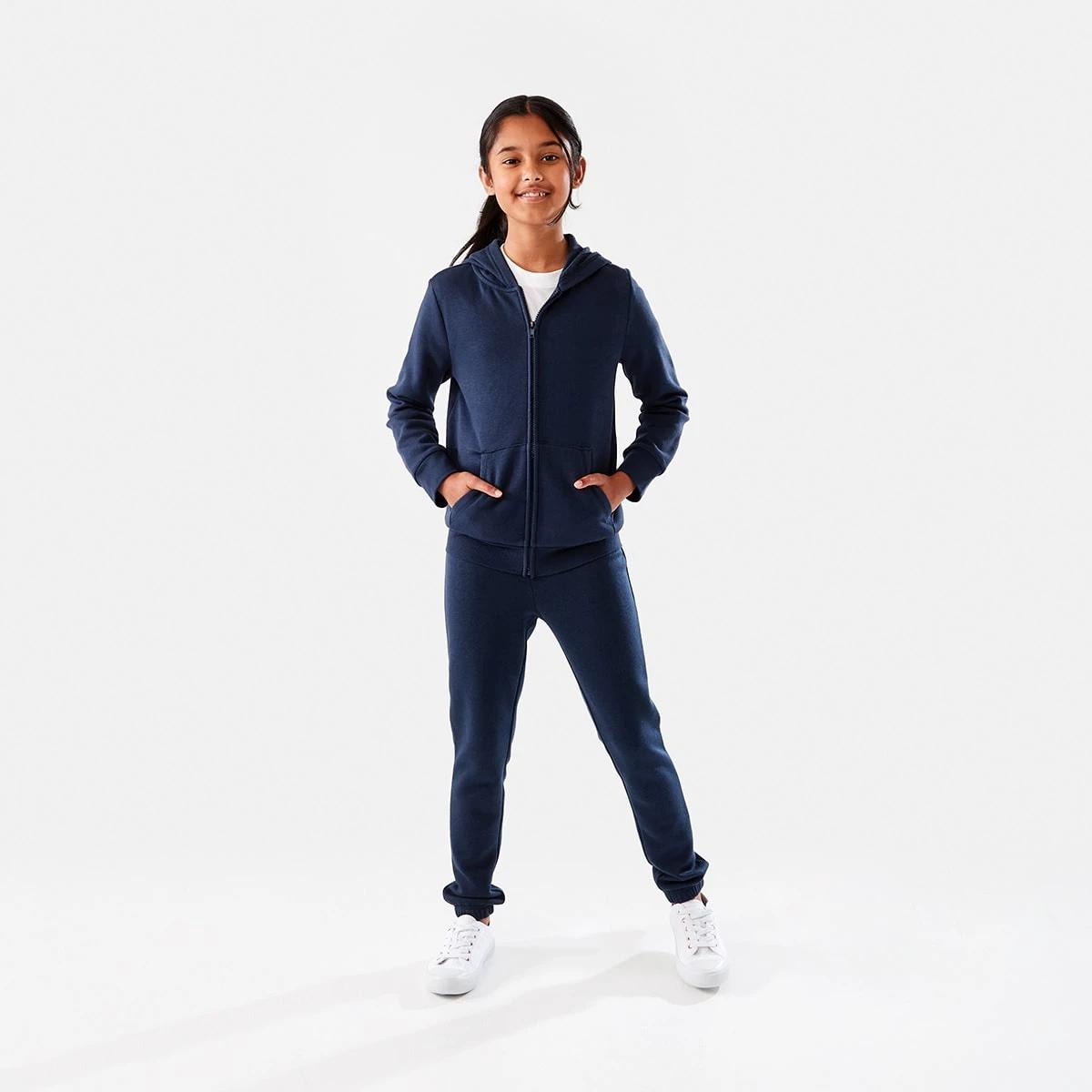 7 Basic Zip Through Hoodie Dress Blue, 7 of 10