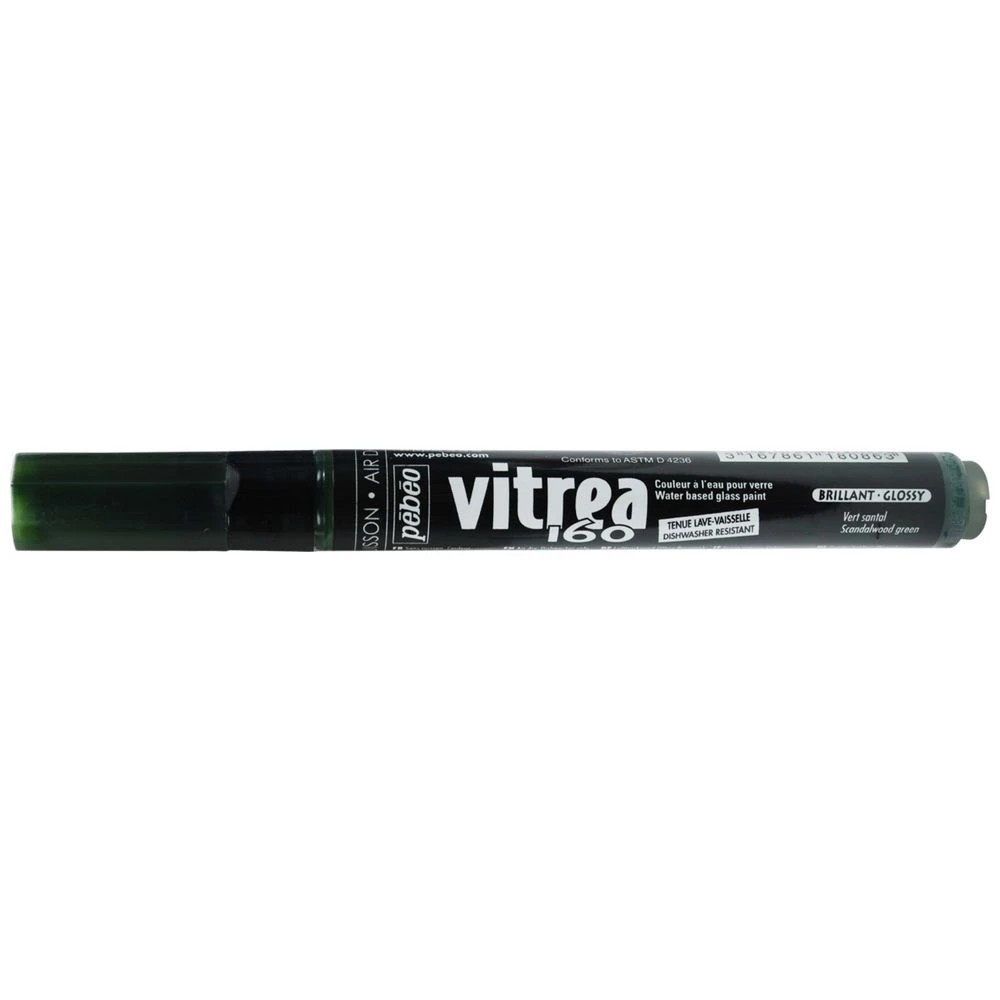 1 Pebeo Vitrea 160 Glossy Glass Paint Marker Green, 1 of 2