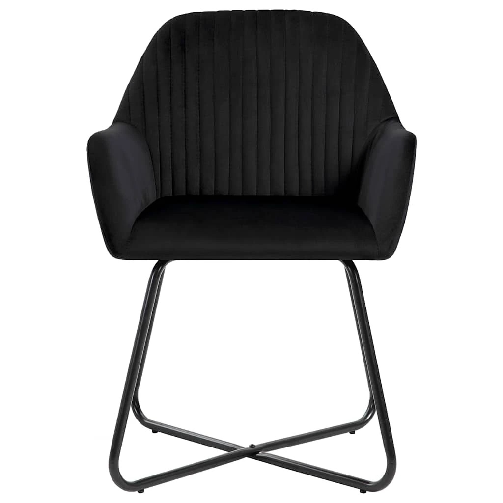 3 Vidaxl Dining Chairs 2 Pcs Velvet - Black, 3 of 8