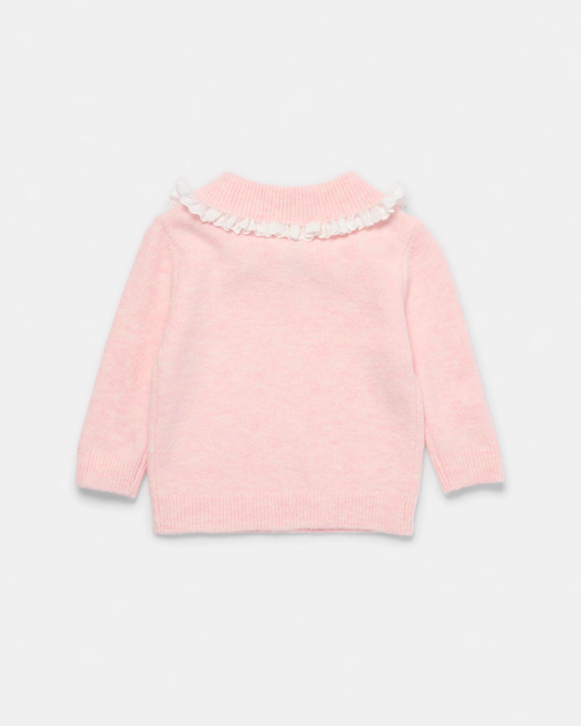 2 Collared Knit Top Pink Marle, 2 of 3