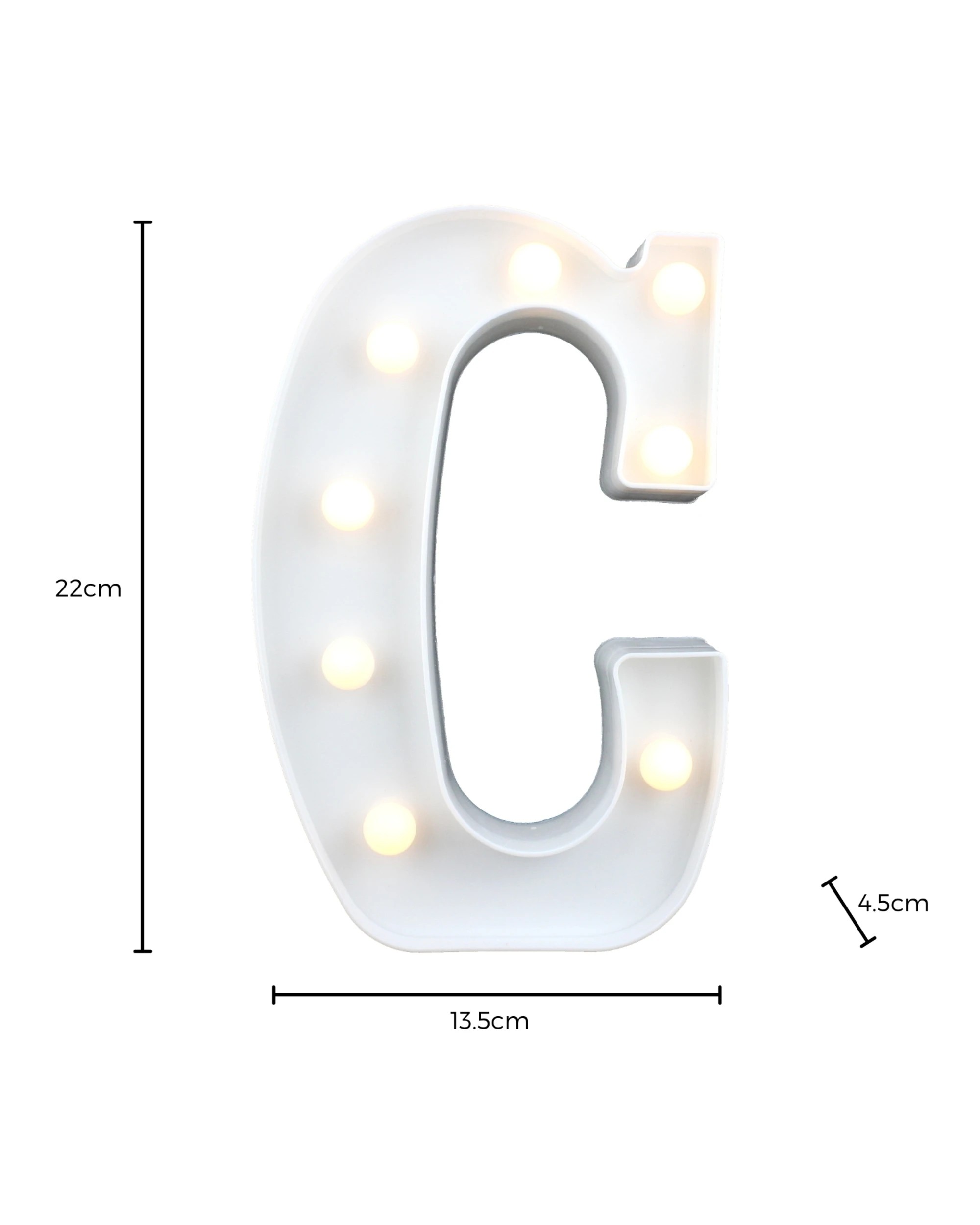 3 Partyrama LED Light Up Letter C White, 3 of 3