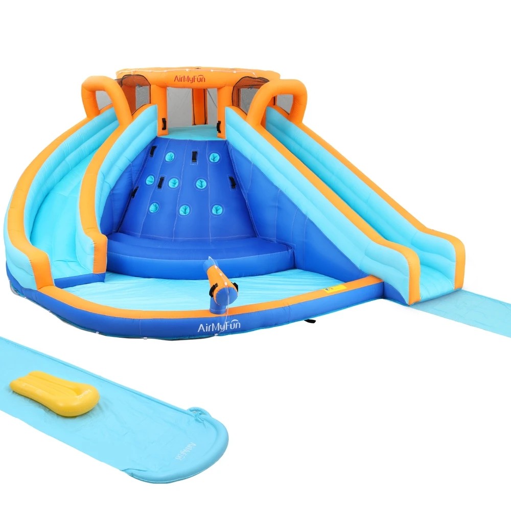 1 AirMyFun Kids Inflatable Pool Water Double Slide Park Jumping Castle 465X390CM - Multi, 1 of 5