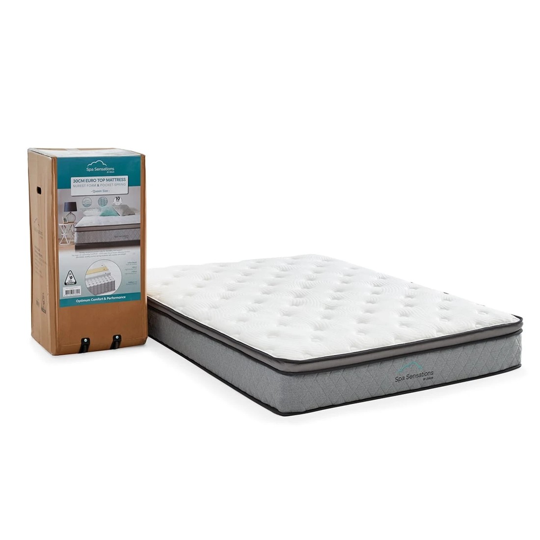 8 Queen Bed Euro Top Pocket Spring Mattress, 8 of 10