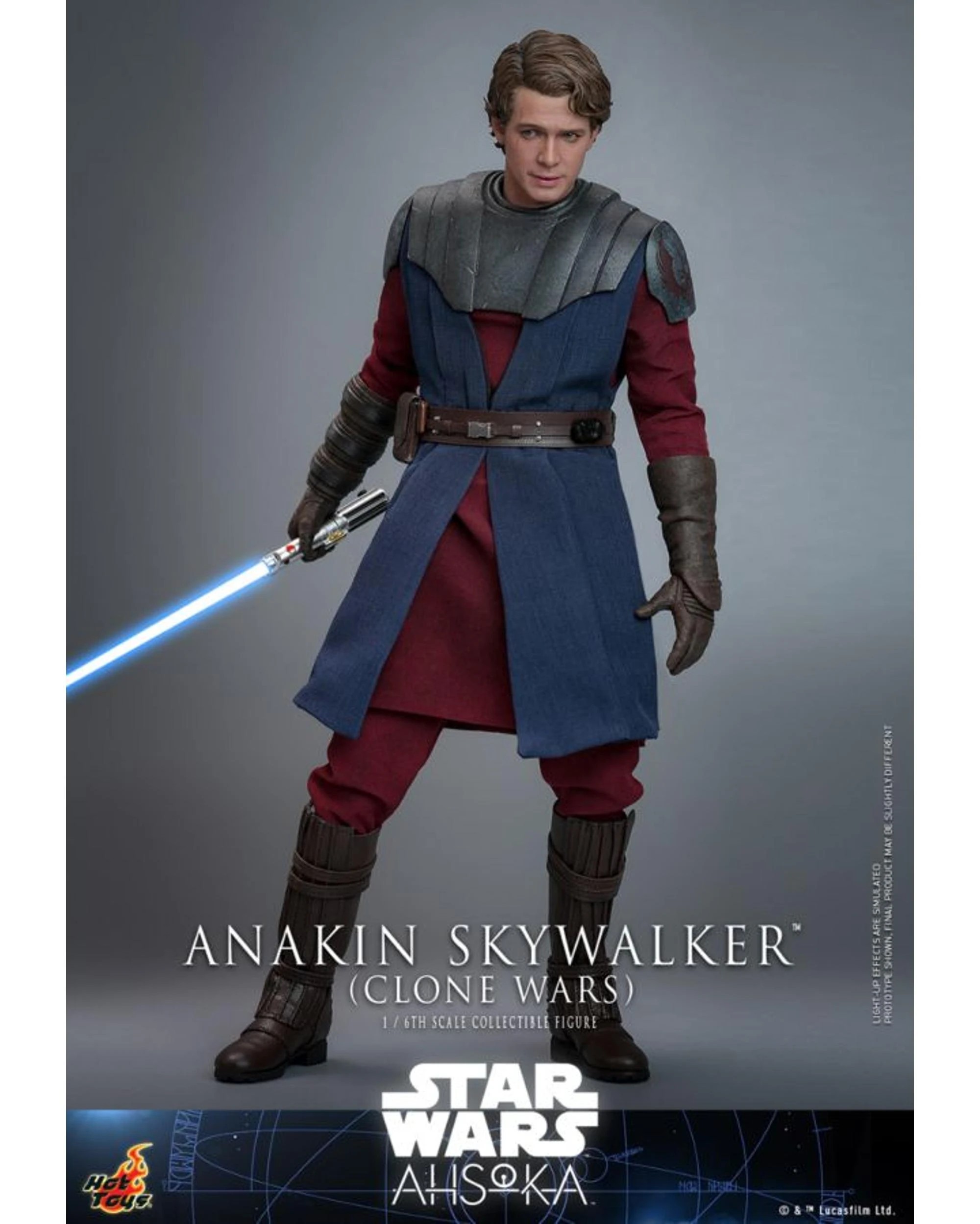 3 Hot Toys Star Wars Ahsoka Anakin Skywalker Clone Wars 1:6 Scale Collectible Figure, 3 of 7