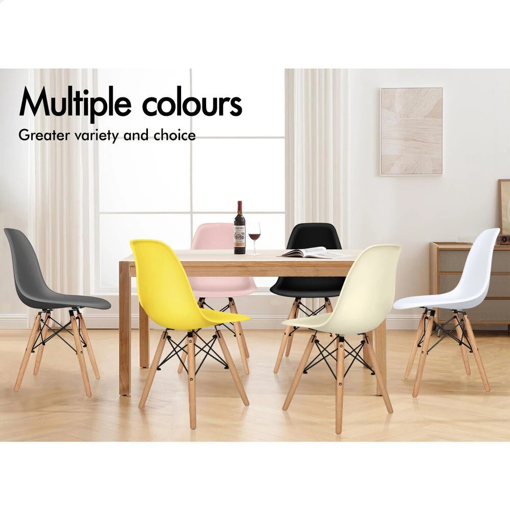 9 Alfordson 4x Dining Chairs Retro Steel Kitchen Lounge Cafe Solid Wood - Pink, 9 of 10