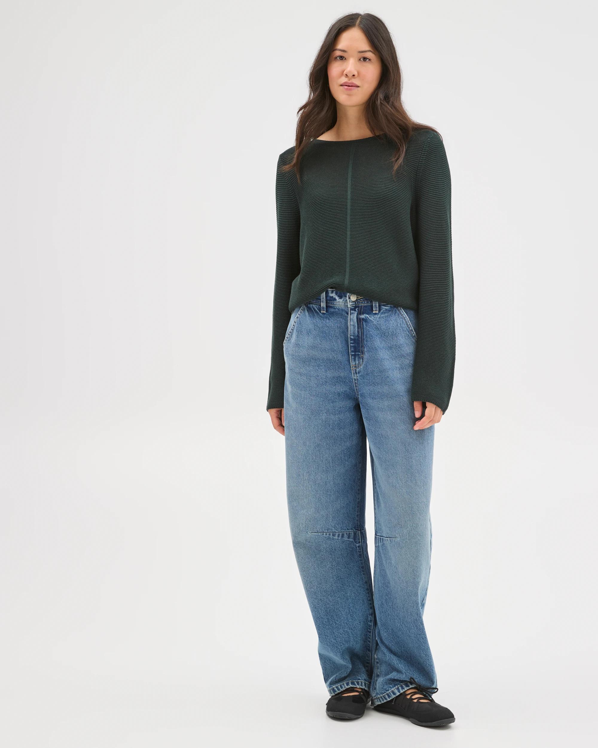 1 Target Woman Australian Cotton Blend Ottoman Twist Jumper MIDNIGHT JADE, 1 of 6