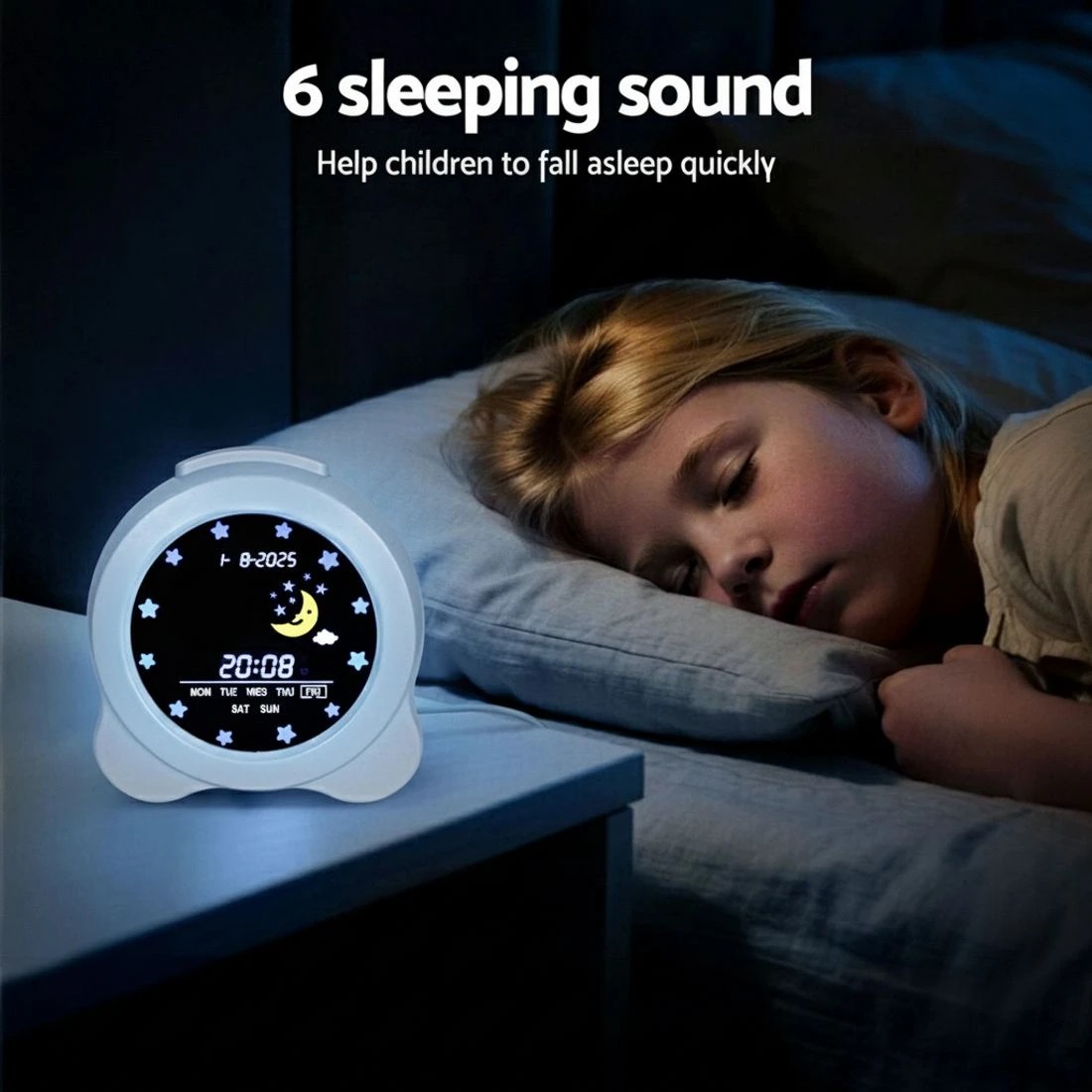 7 Artiss 3.8" Digital Day Clock Calendar Alarm LCD Display - White, 7 of 8