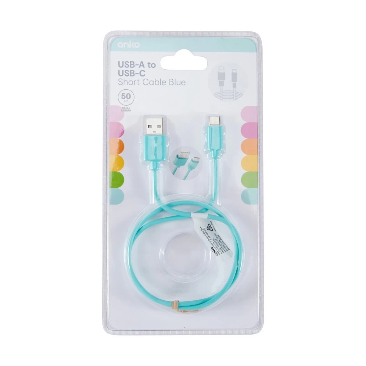 6 USB-C Short Cable - Blue, 6 of 6