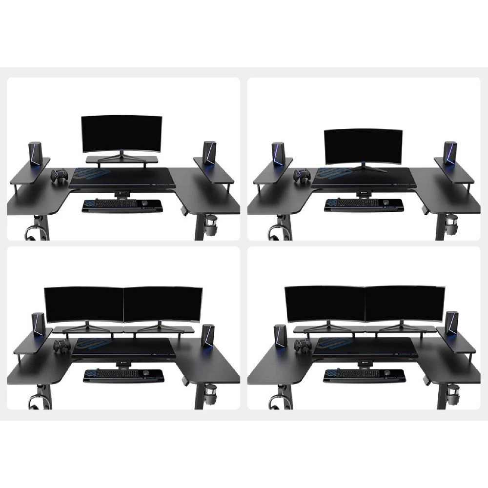 6 Eureka U-Shaped Sit Stand Desk Black Desks, Tables and Workstations, 6 of 10