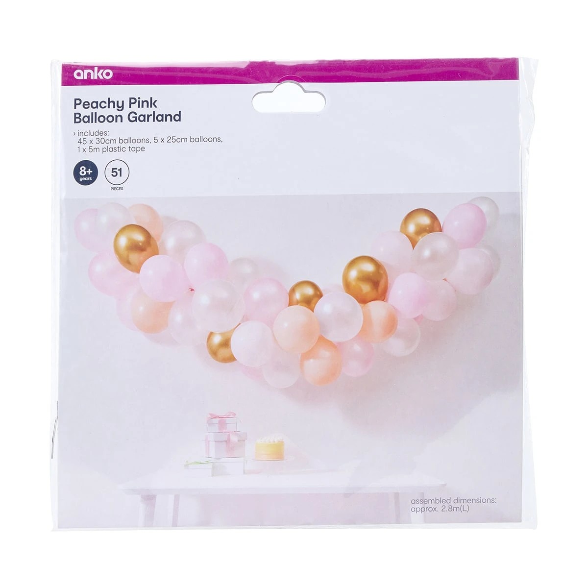 4 Peachy Pink Balloon Garland, 4 of 6