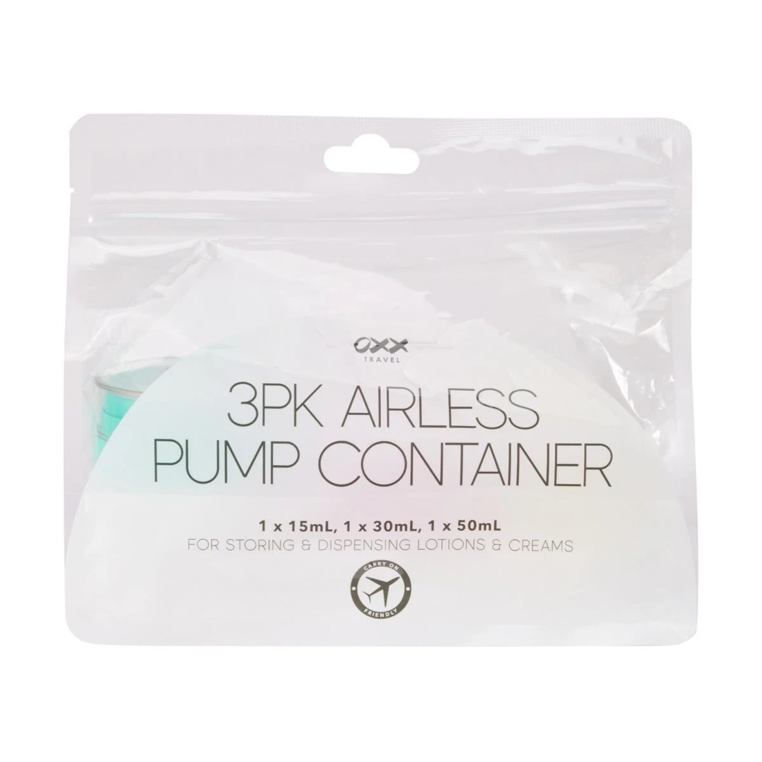 1 OXX Travel 3 Pack Airless Pump Containers, 1 of 6