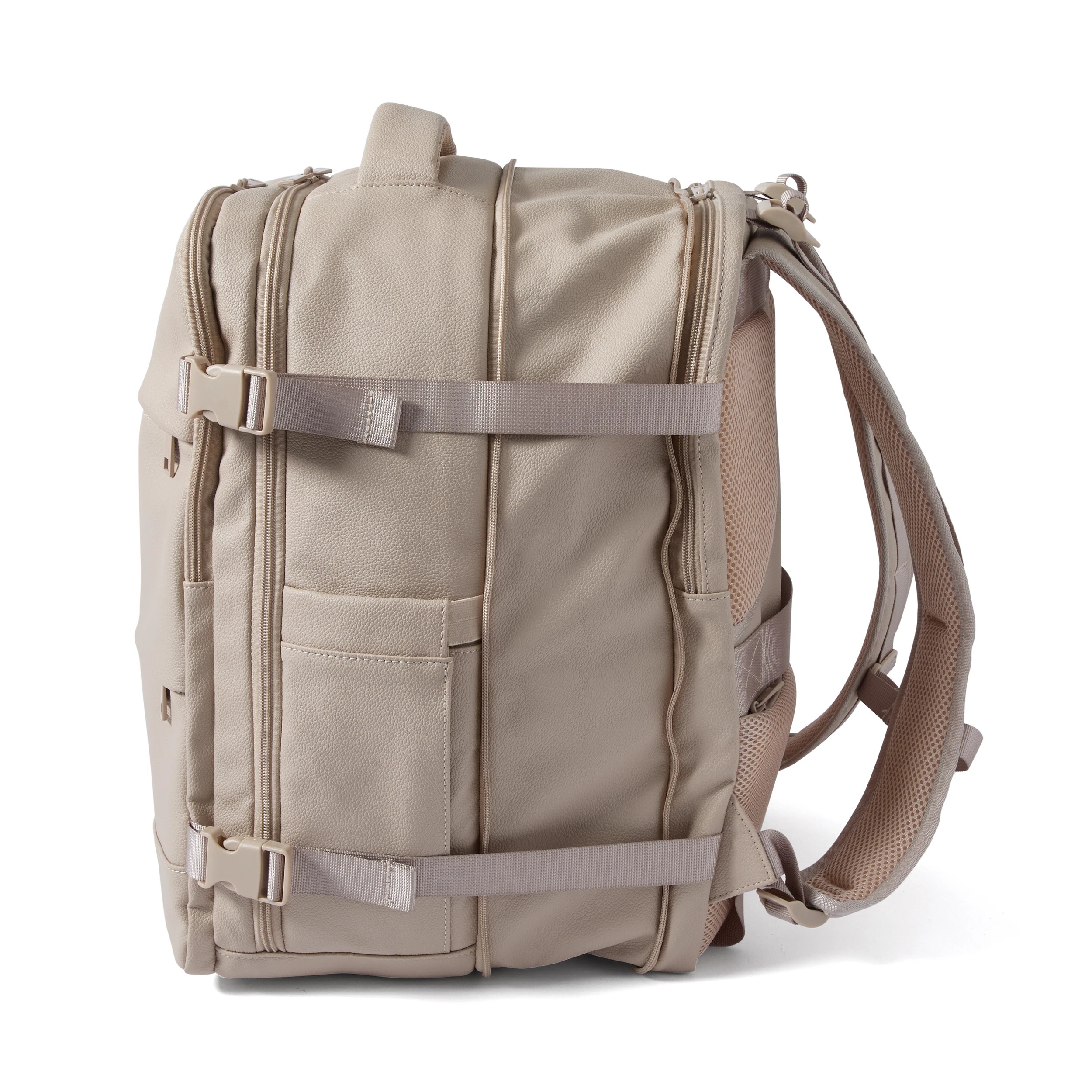 7 PU Expandable Travel Backpack - Beige, 7 of 10