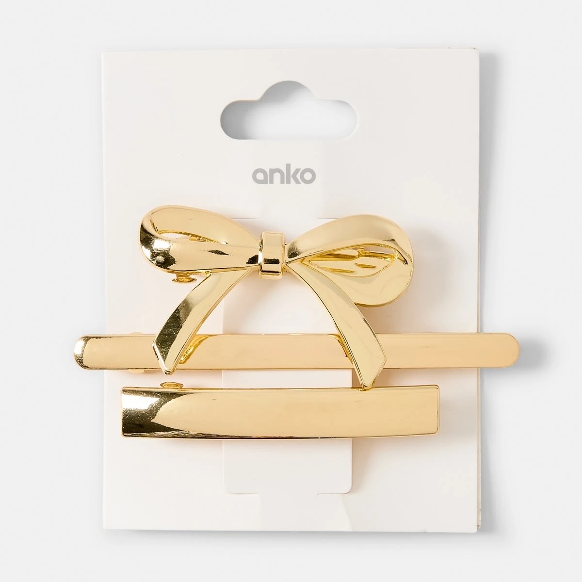 3 3 Pack Gold Tone Bow Barrettes Hair Clips, 3 of 3