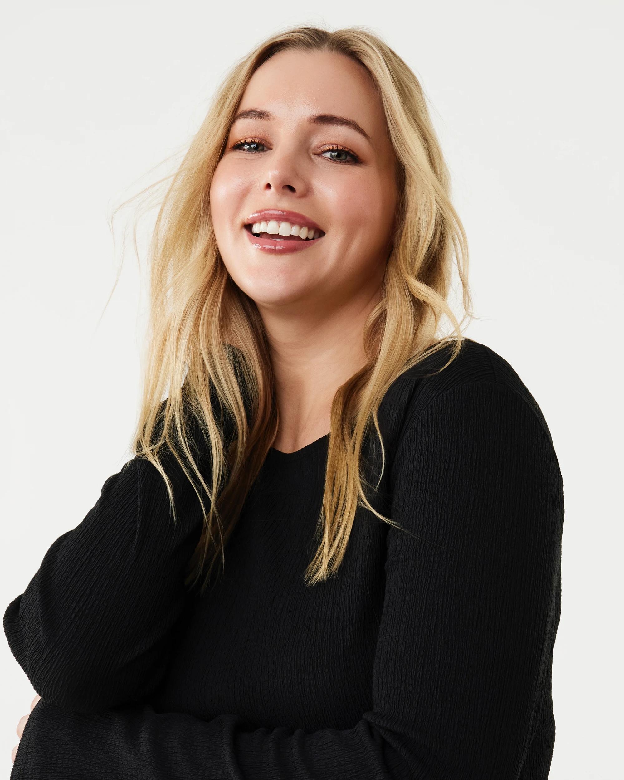 5 Long Sleeve Asymmetrical Lace Trim Top Black, 5 of 8