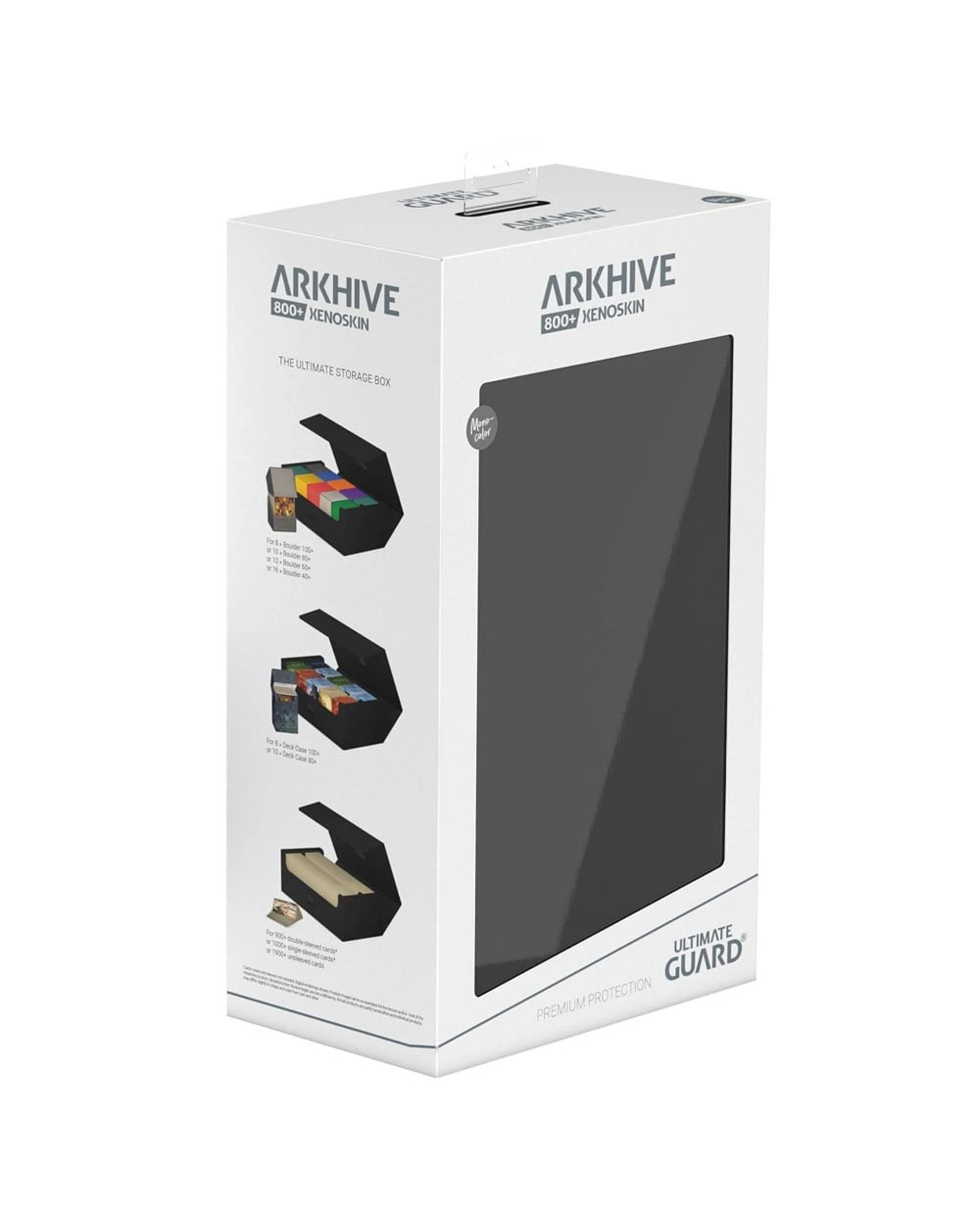 1 Ultimate Guard Arkhive 800+ Xenoskin Flip Case Standard Size Deck Box - Monocolour Black - Black, 1 of 6