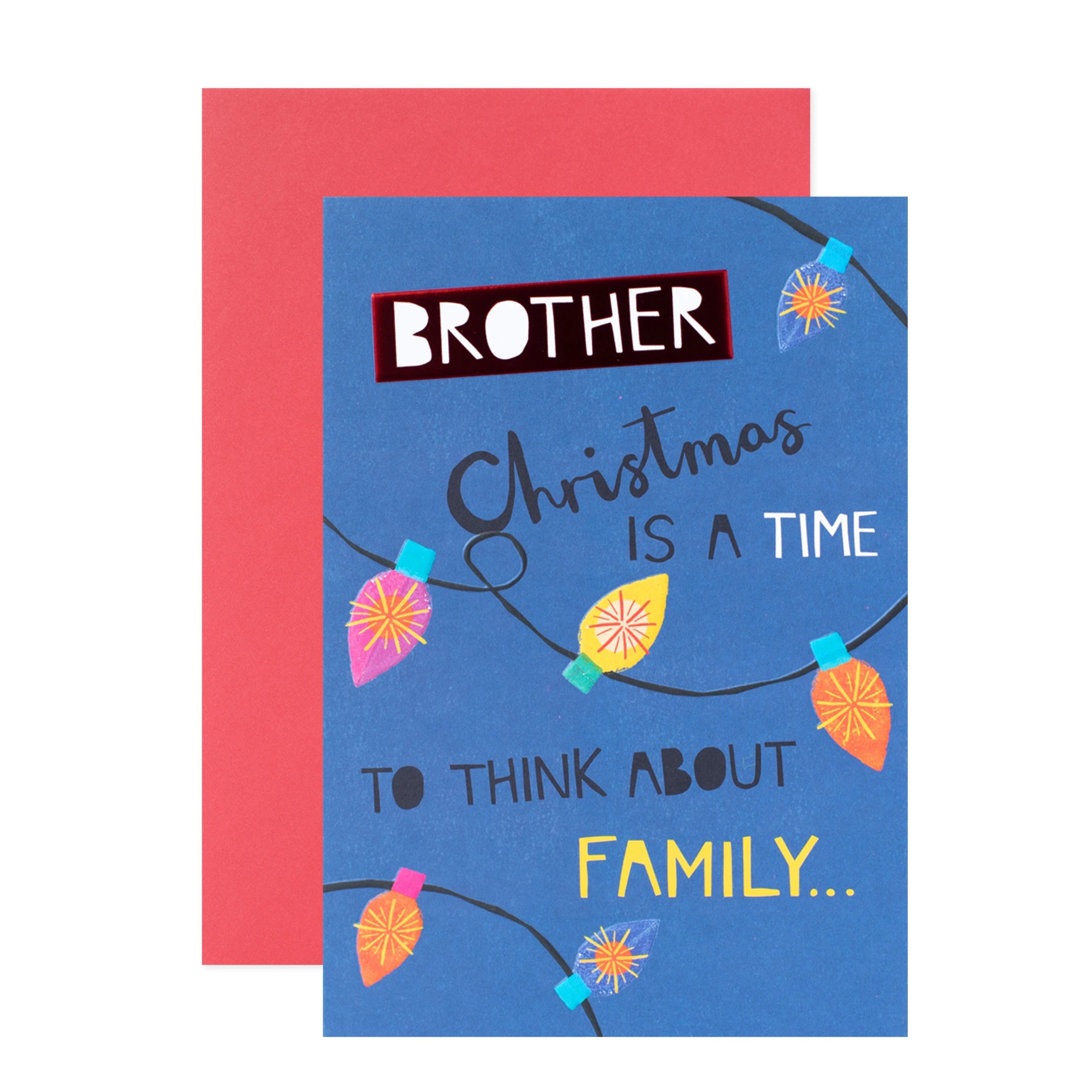 1 Hallmark Christmas Card - Brother Christmas Is a Time to Think About Family, 1 of 4