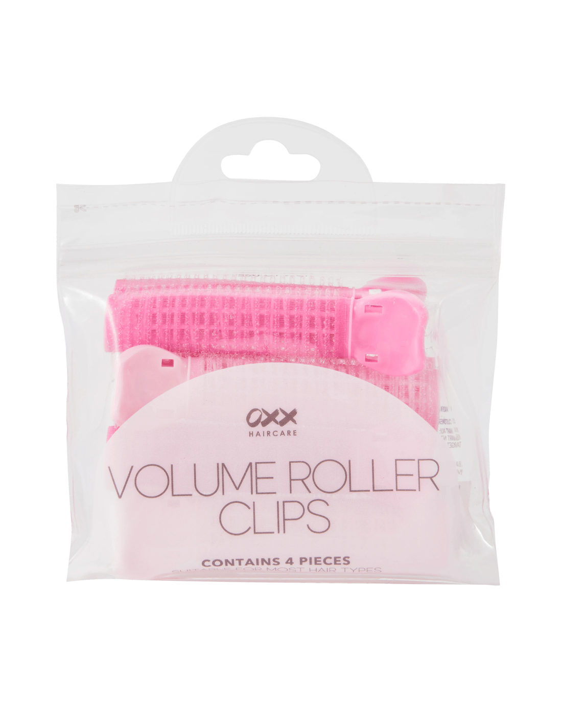 3 OXX Haircare 4 Piece Pink Volume Roller Clips, 3 of 4