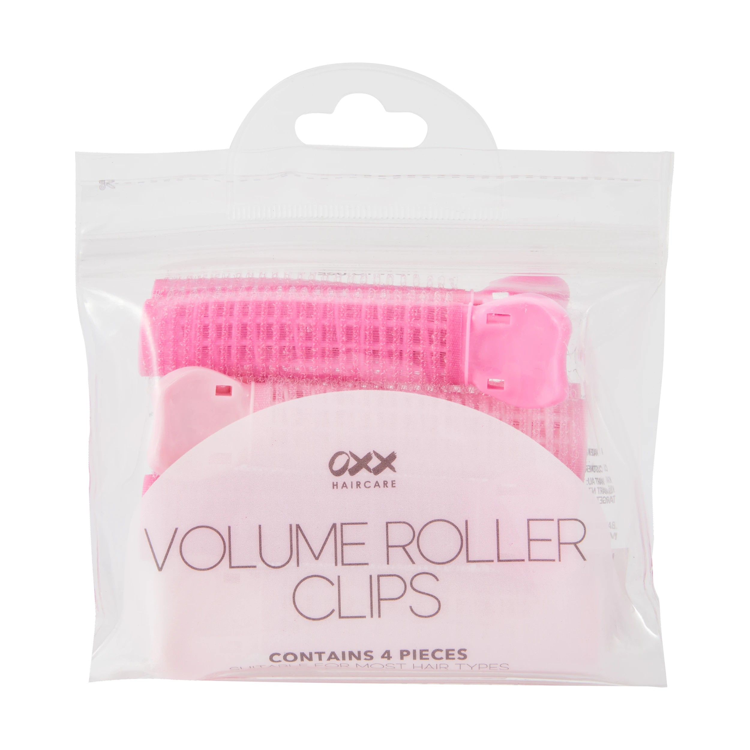 3 OXX Haircare 4 Piece Pink Volume Roller Clips, 3 of 4