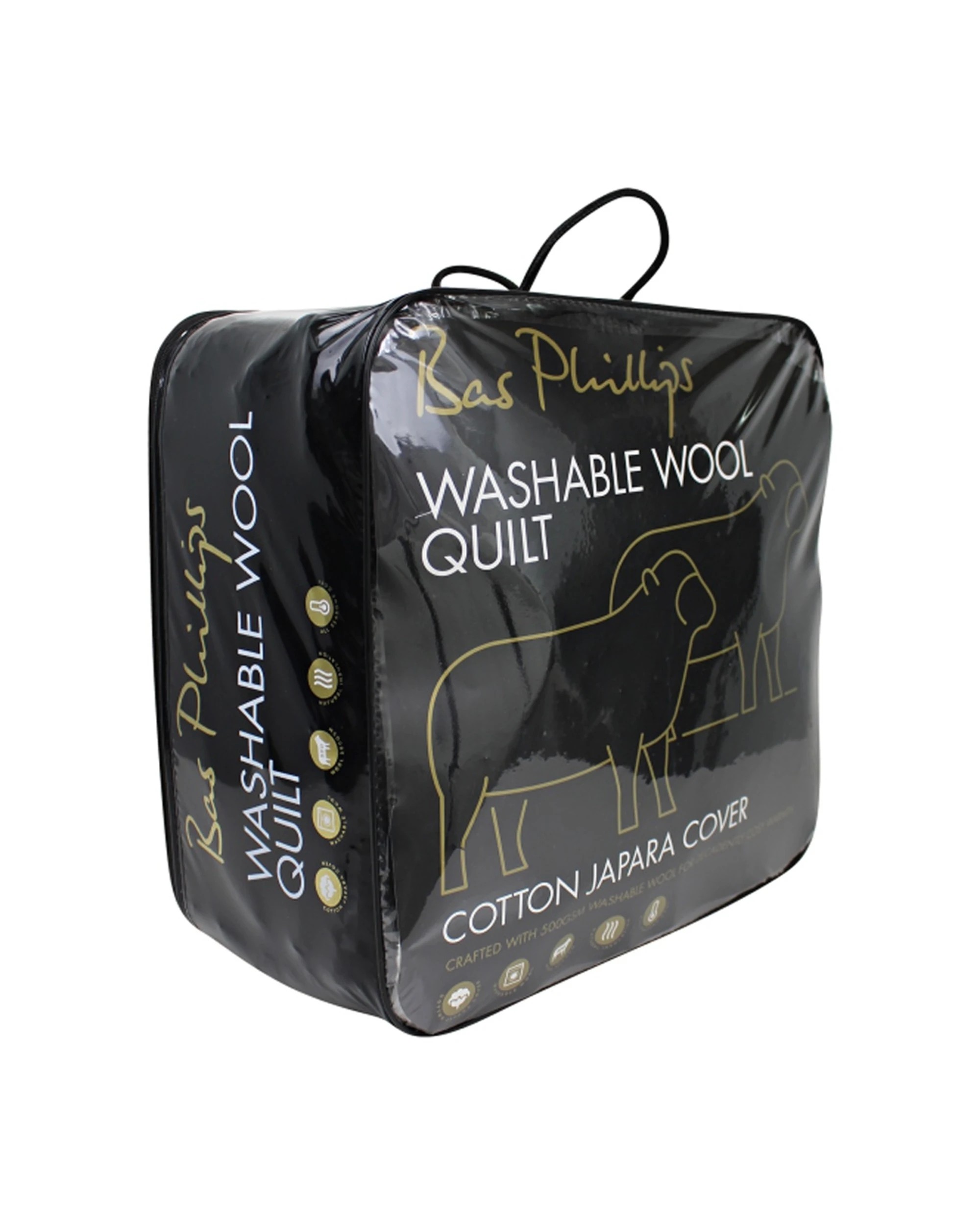 7 Bas Phillips Washable Wool Quilt 500Gsm Cotton Japara Cover - Double Bed - White, 7 of 7