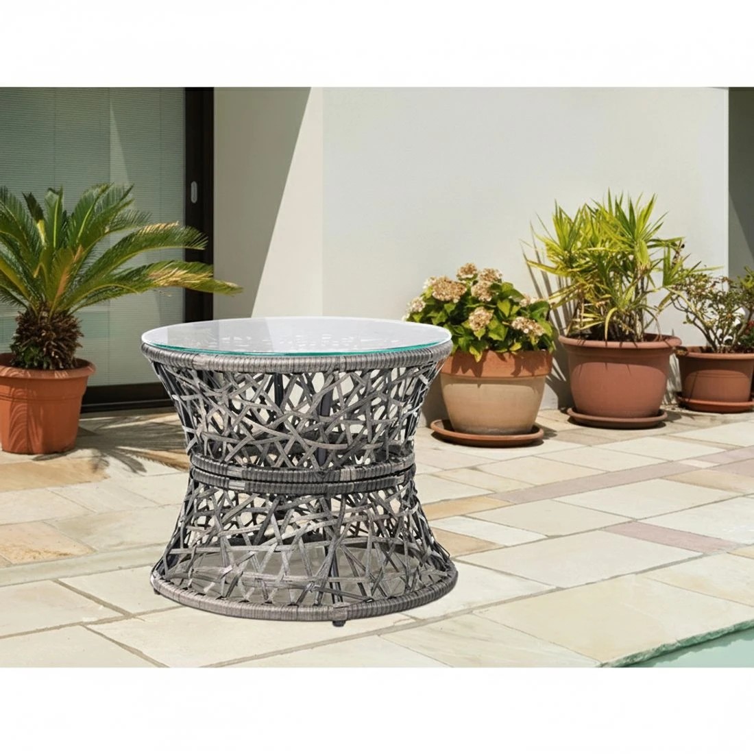 7 Gardeon Outdoor Lounge Setting Furniture Wicker Papasan Chairs Table Patio - Grey, 7 of 7