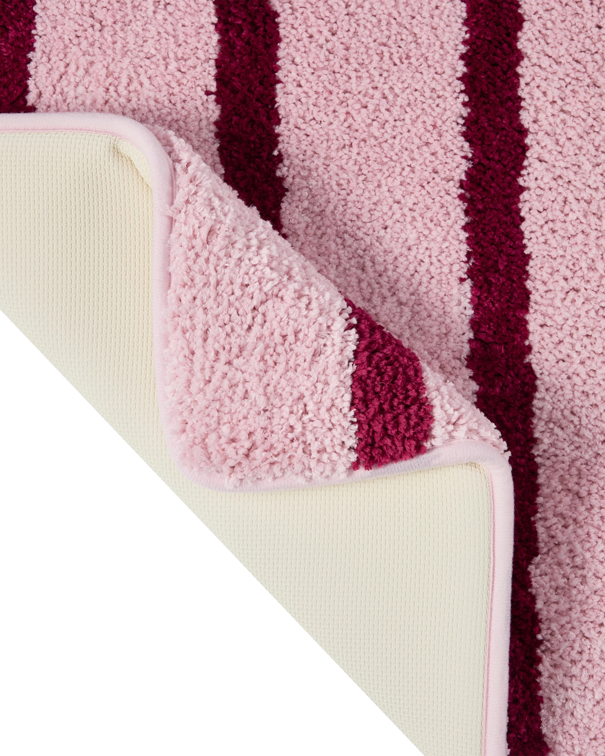 2 Memory Foam Bath Mat - Pink Stripe, 2 of 5