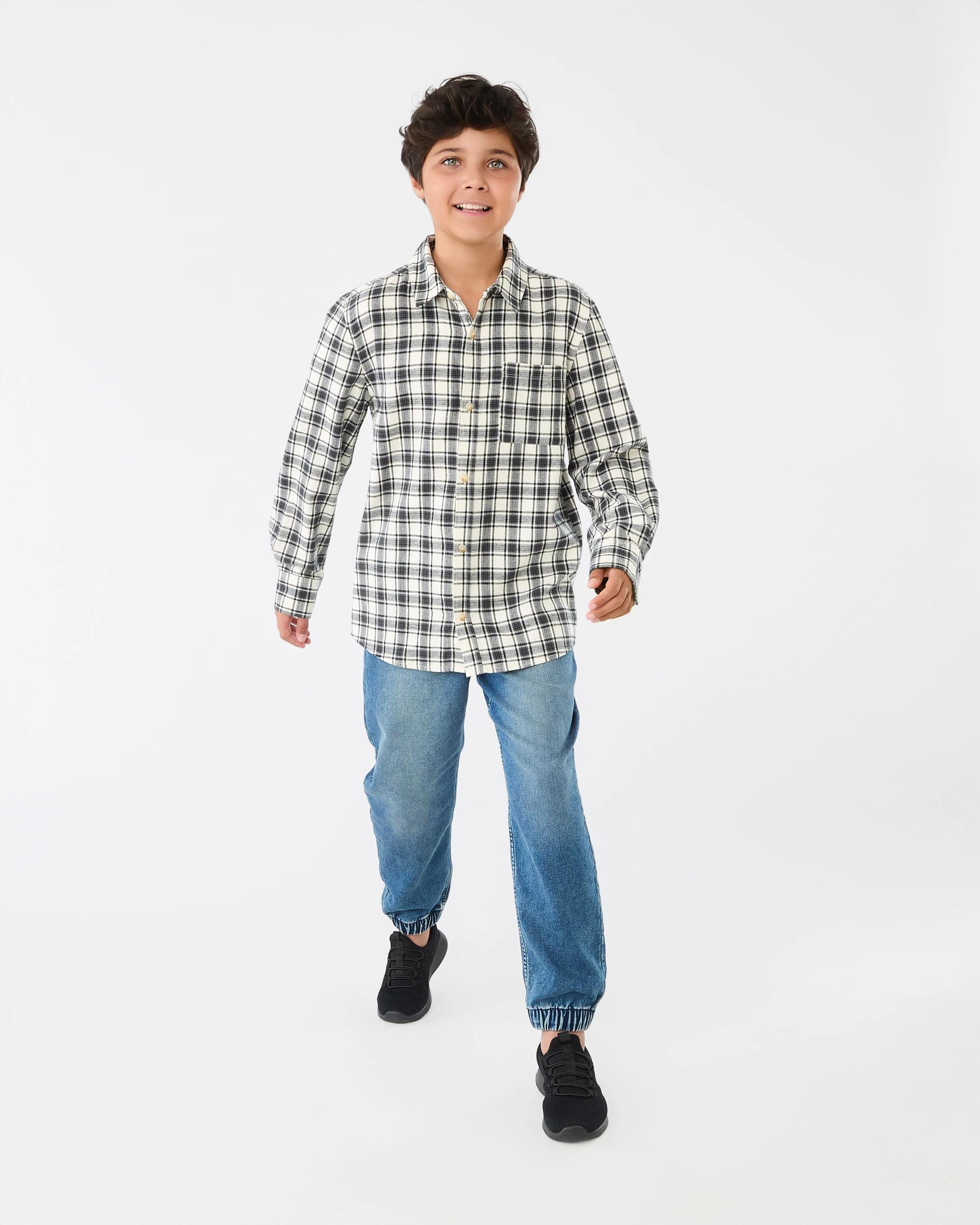 7 Brushed Check Shirt Blk Wht Ck, 7 of 8