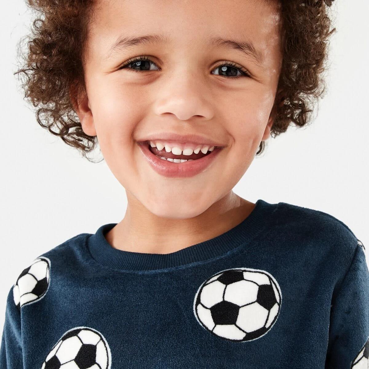 3 Super Soft Pyjama Set Blu Soccer, 3 of 8