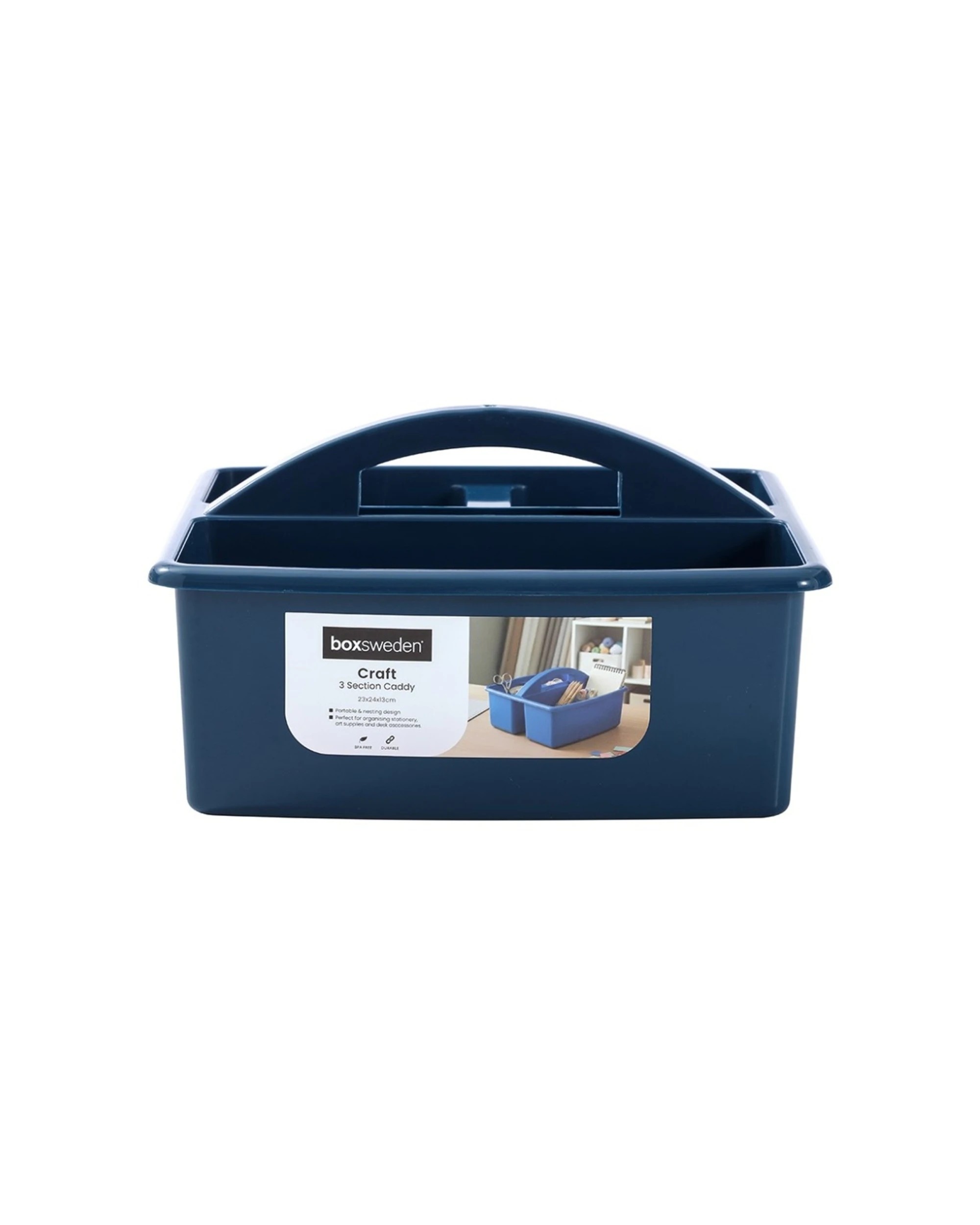 2 Boxsweden 9PK Craft Caddy 3 Section Home Organiser Storage Container - Assorted, 2 of 7