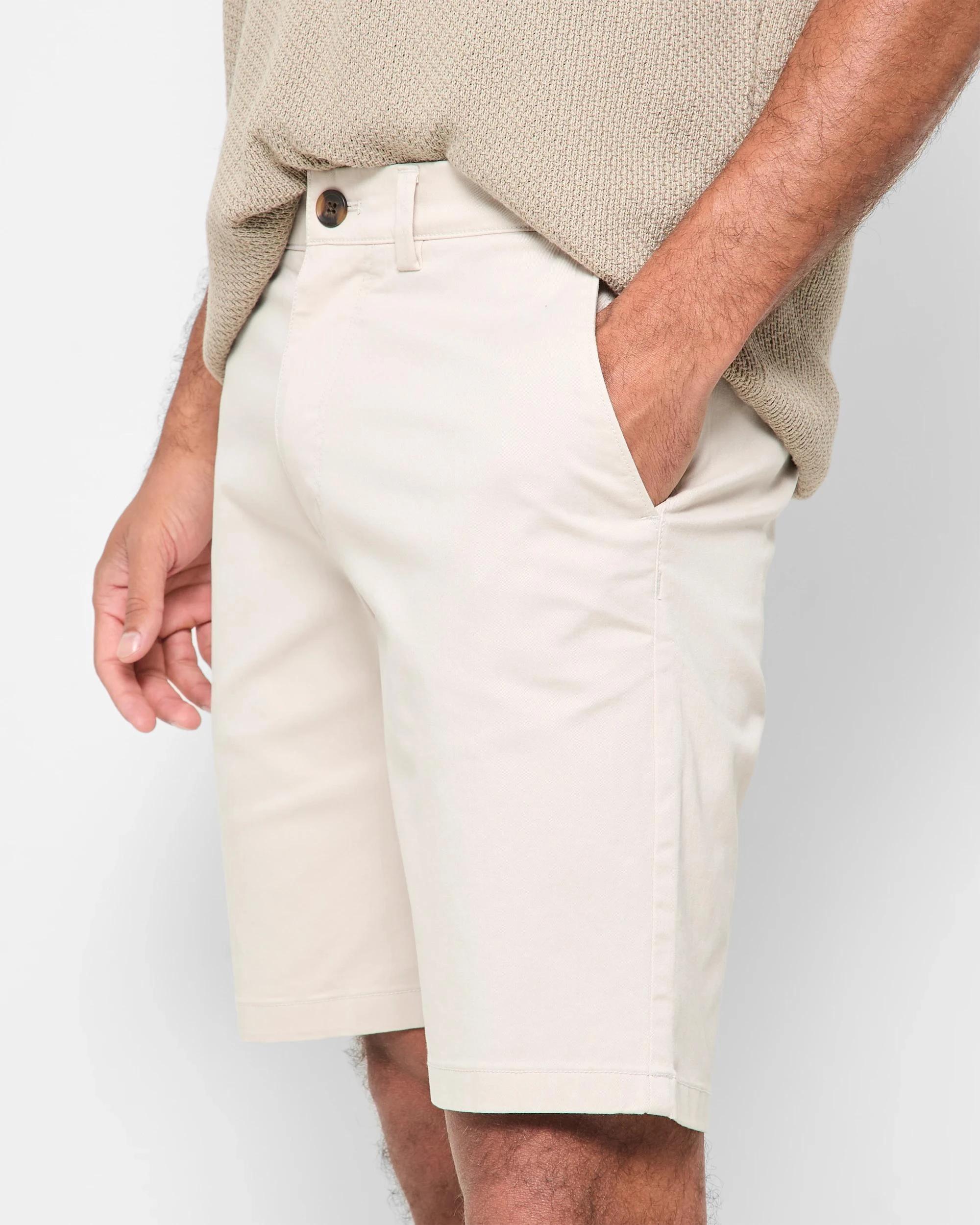 3 Target Australian Cotton Regular Stretch Chino Shorts LIGHT STONE, 3 of 5