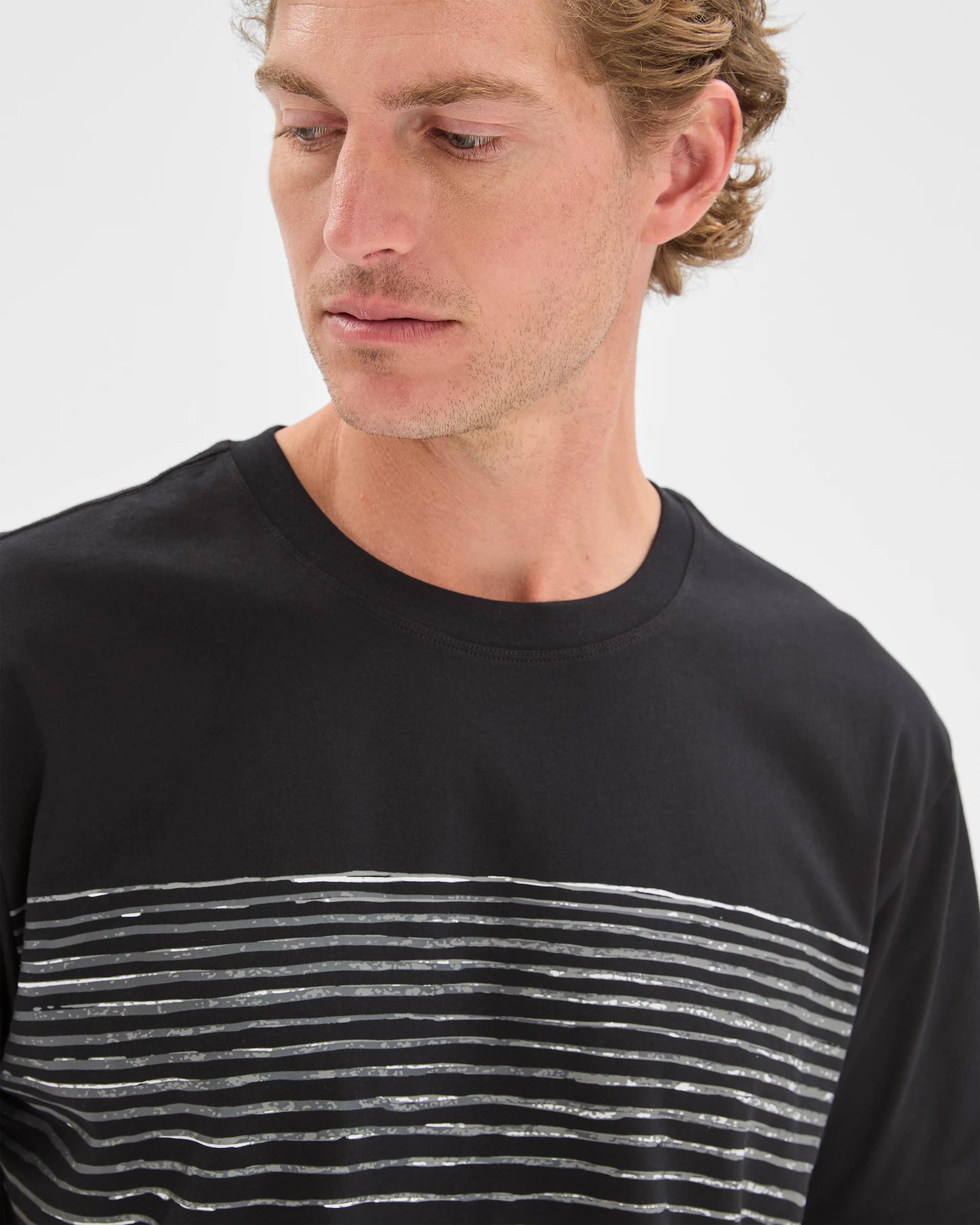 5 Target Man Australian Cotton Frequency Print T-Shirt BLACK, 5 of 6