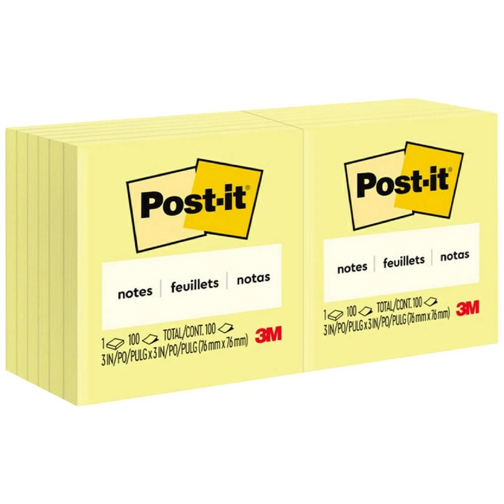 1 Post-it Notes 76x76mm Canary Yellow 12 Pack, 1 of 7