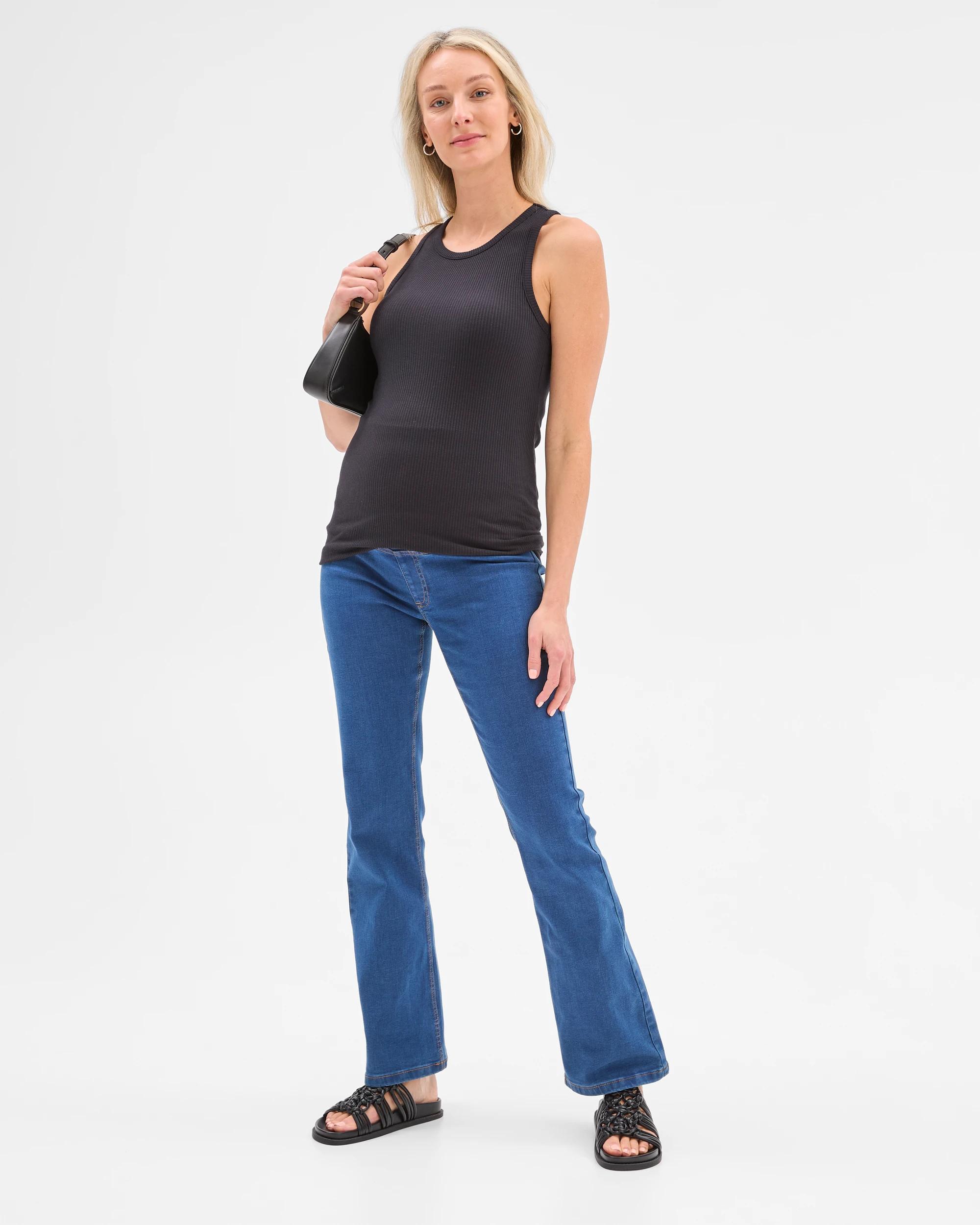 1 Target Maternity Over The Belly Flare Jeggings - Lyndsey INDIGO, 1 of 5