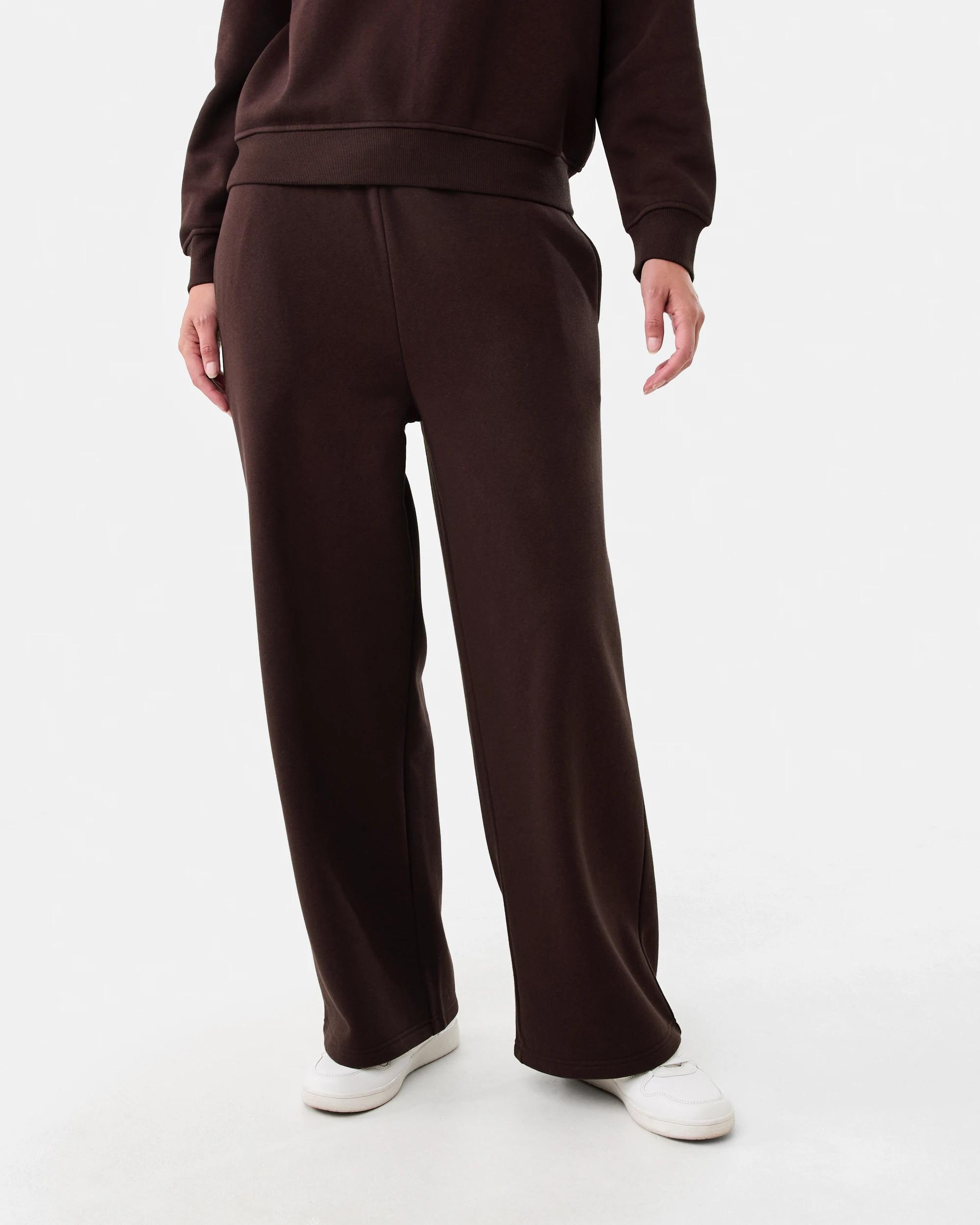 1 Wide Leg Trackpants Choc Plum, 1 of 6