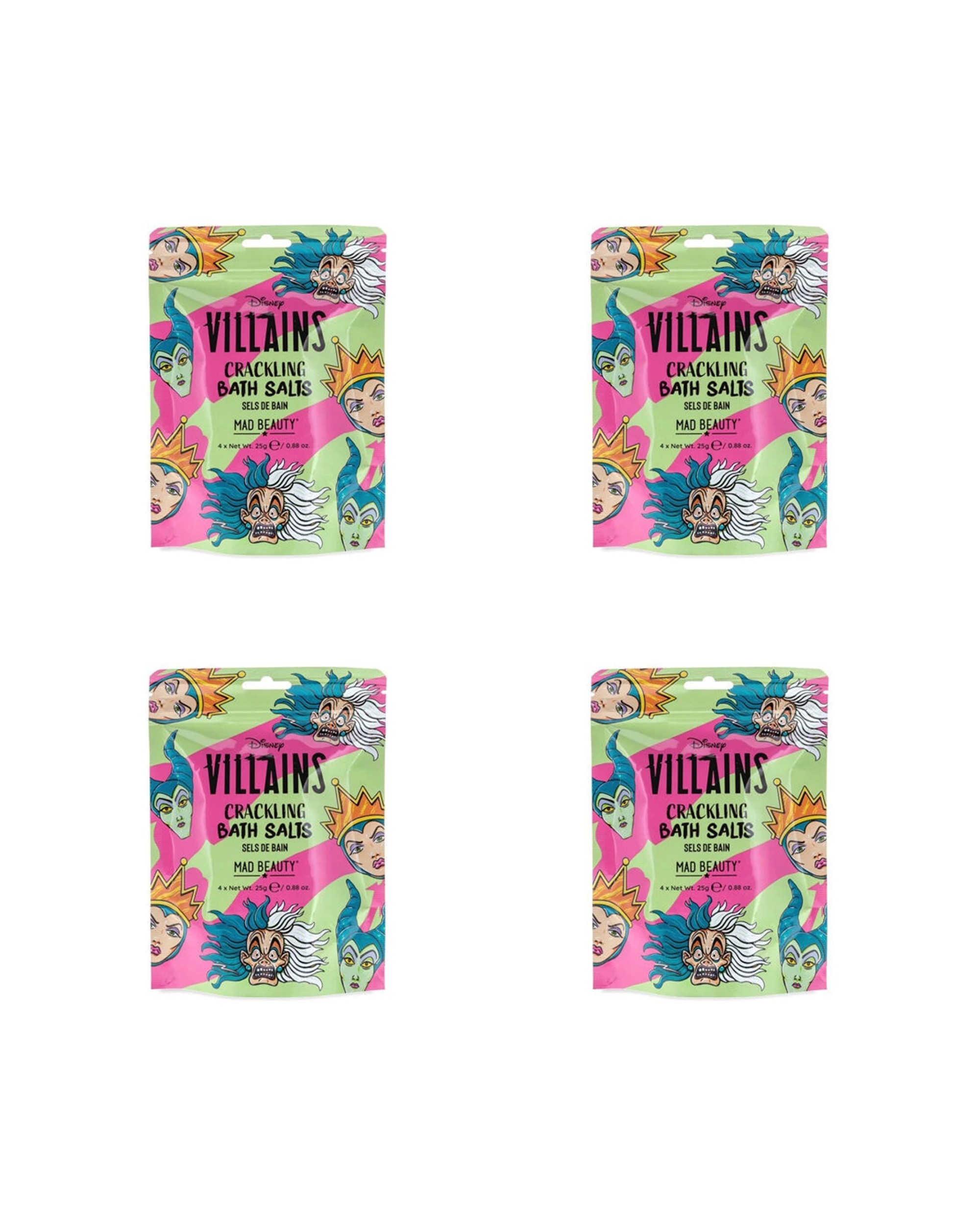 1 Disney Wicked Villains Scented Crackling Bath Salts Strawberry 100g 4 Pack - Multi, 1 of 1