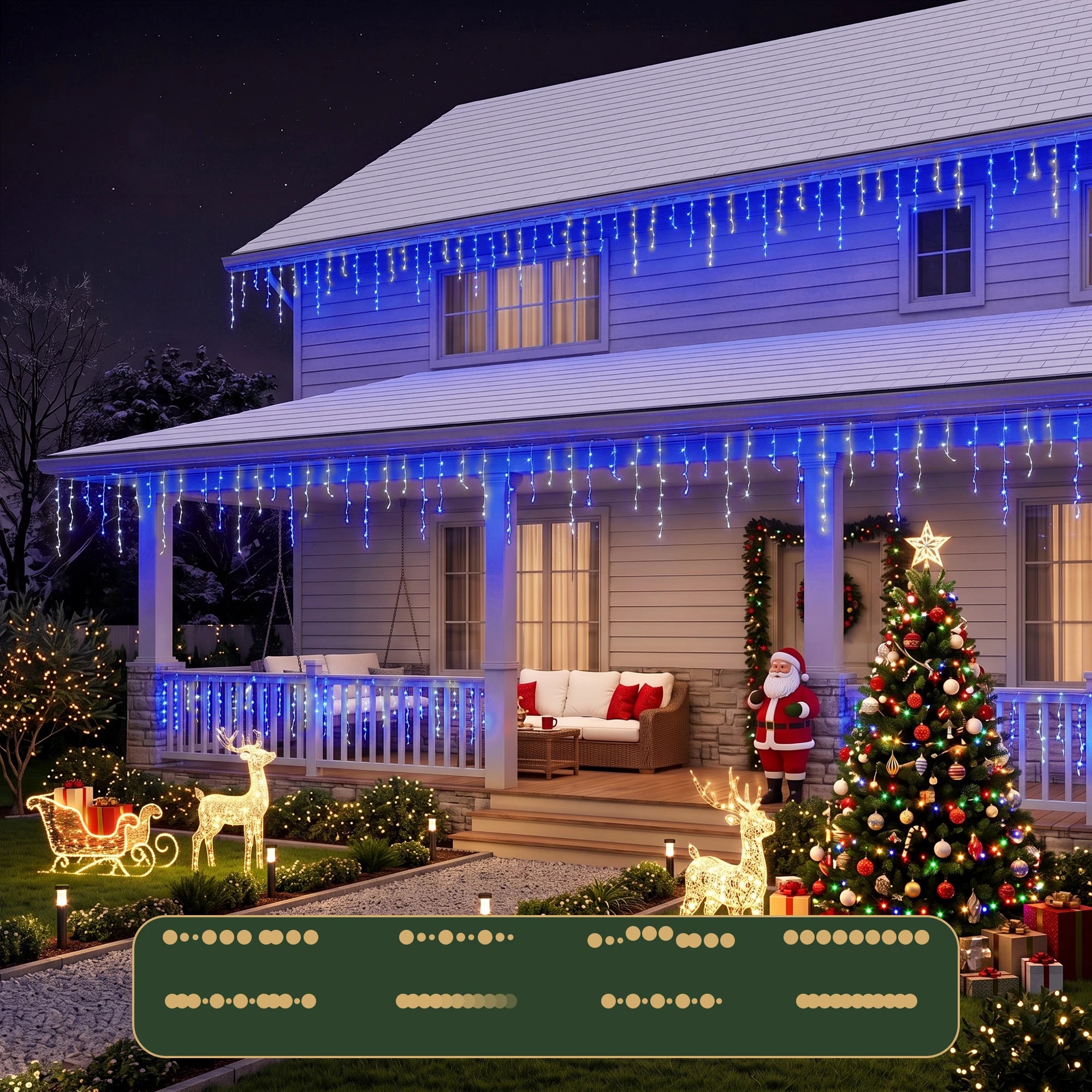 5 Jingle Jollys 20M Christmas Lights Icicle Light Xmas Garden Decoration - Black, 5 of 10