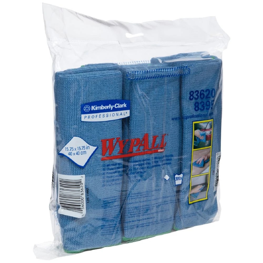 1 WypAll Microfibre Cloths Blue 24 Pack, 1 of 2