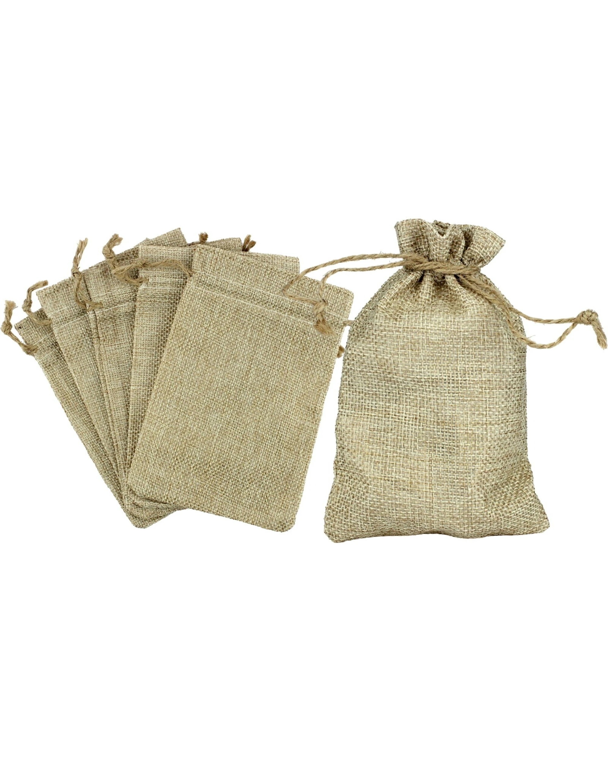 1 Partyrama Hessian Bags 10cm x 15cm Pack of 6, 1 of 4