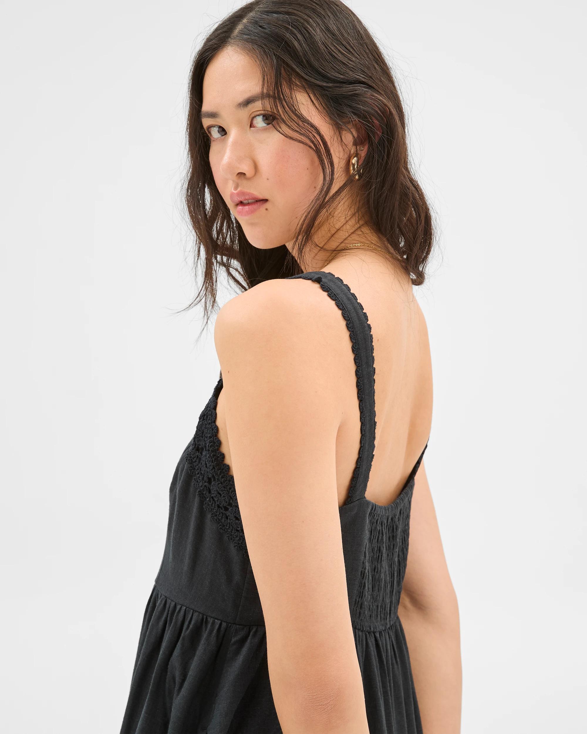 8 Target Linen Blend Square Neck Maxi Dress BLACK, 8 of 9