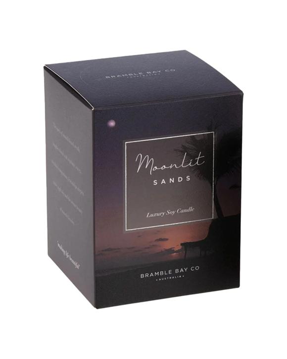 Bramble Bay Ocean After Dark Moonlit Sands Scented Soy Candle Home Fragrance With Decorations 300g - Black