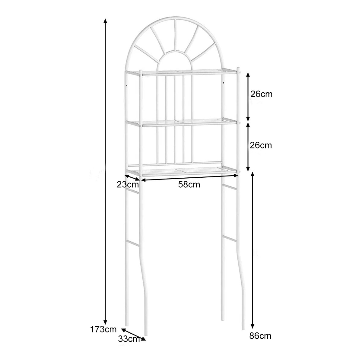2 Costway 3-Tier Over The Toilet Storage Rack Bathroom Organizer Space Saver, 2 of 5
