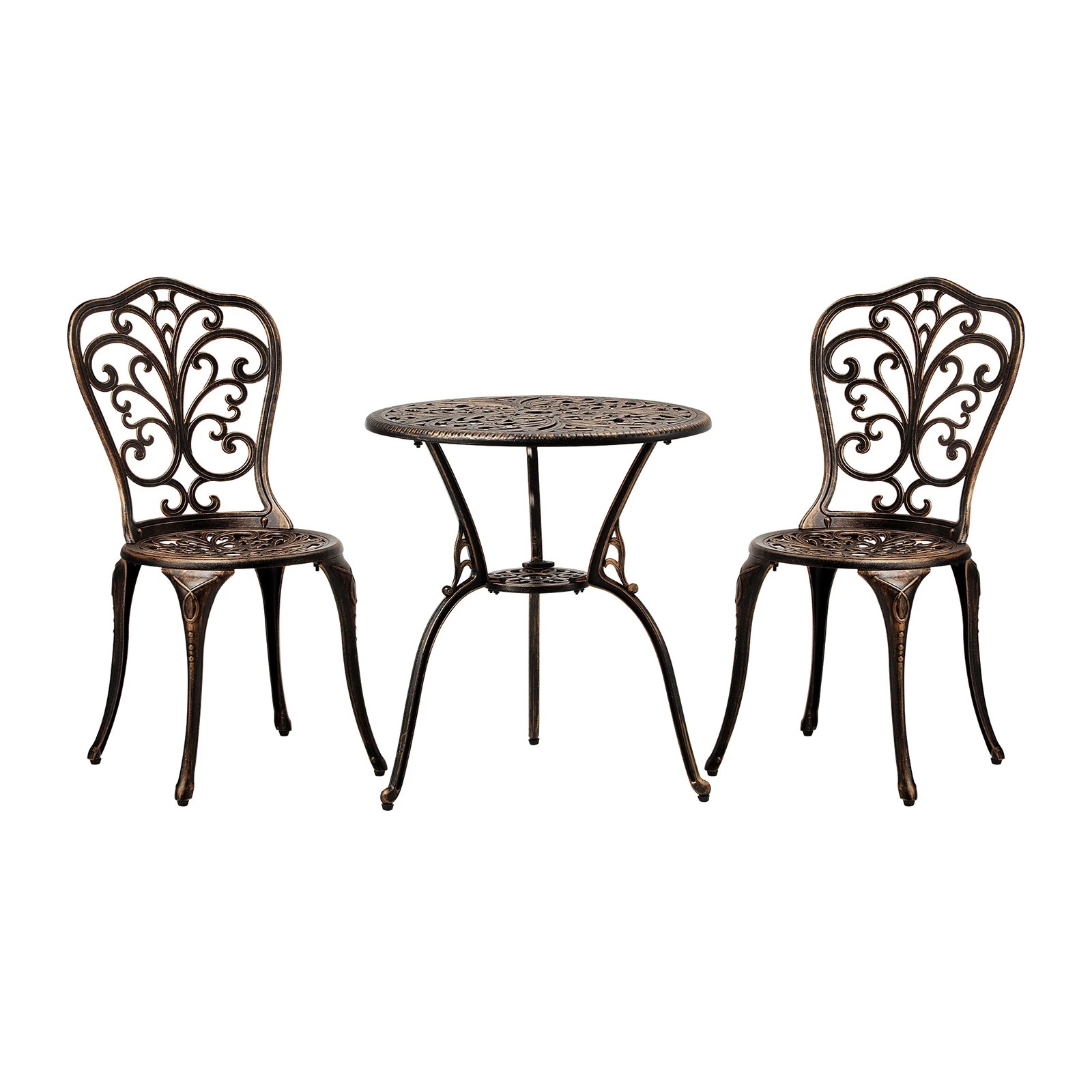 1 Livsip Bistro Furniture Setting 3 Piece Chairs Table Patio Indoor/outdoor Set
 - Bronze, 1 of 10