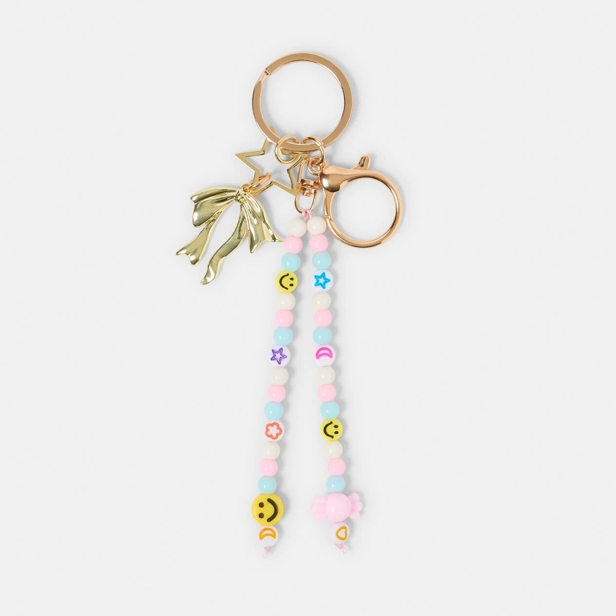 1 Smiley Bead Charm Keyring, 1 of 3