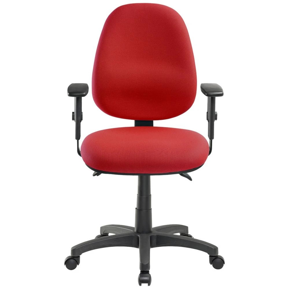 3 Pago Matrix II Plus Heavy-Duty w/Height Adjustable Arms Red Drafting Chairs, 3 of 6