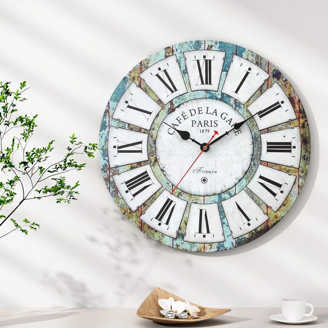 3 Artiss 40CM Wall Clock Rustic Design - Multi, 3 of 6