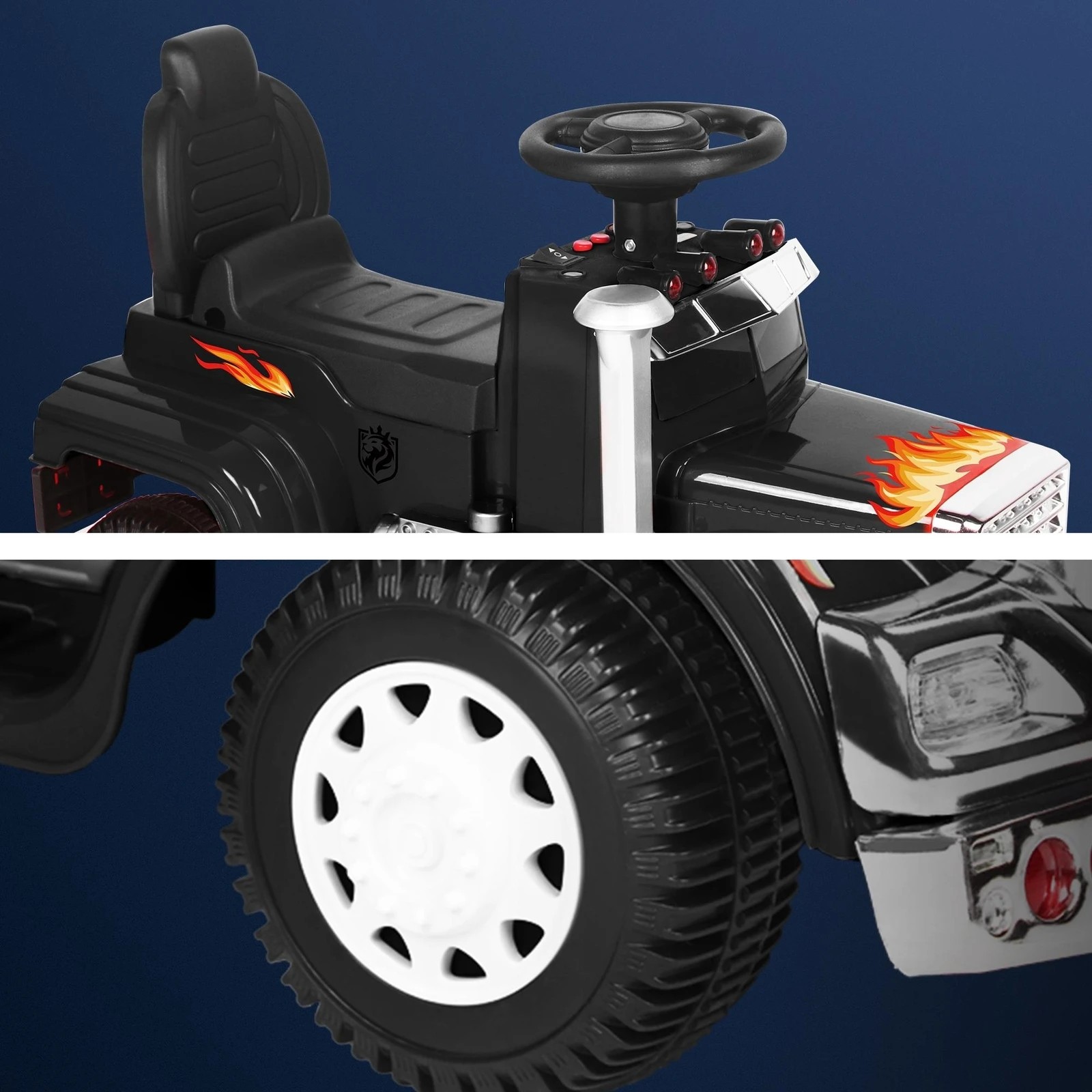 6 Alfordson Kids Ride On Car Electric Toy Truck 25W Motor w/ LED Lights - Black, 6 of 9